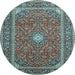 Round Persian Light Blue Traditional Rug, tr967lblu