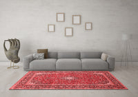 Machine Washable Persian Red Traditional Rug, wshtr967red