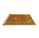 Sideview of Machine Washable Persian Yellow Traditional Rug, wshtr967yw