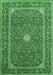 Machine Washable Persian Emerald Green Traditional Area Rugs, wshtr967emgrn