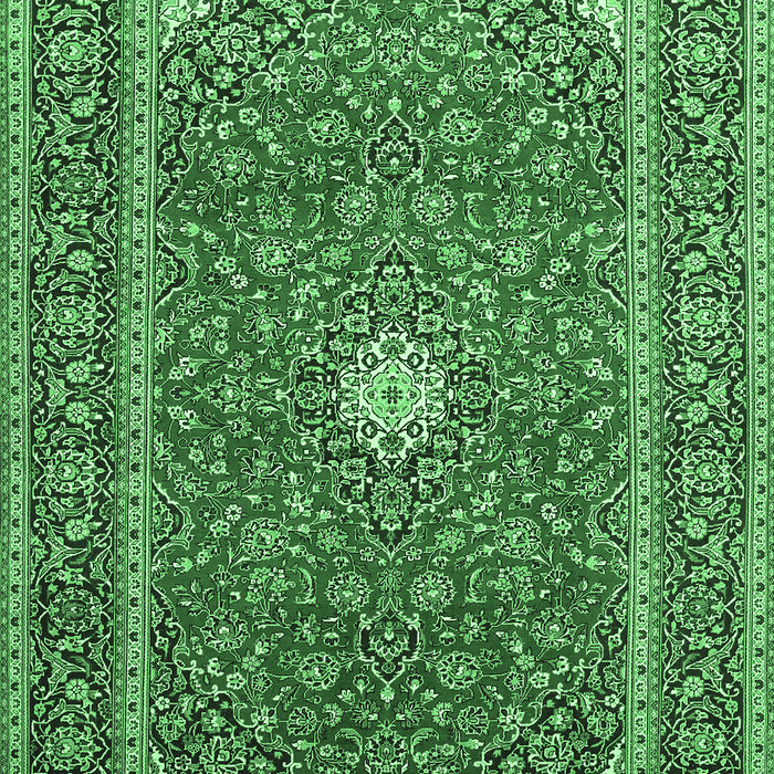 Machine Washable Persian Emerald Green Traditional Area Rugs, wshtr967emgrn