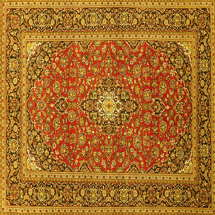 Square Persian Yellow Traditional Rug, tr967yw