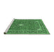 Sideview of Machine Washable Persian Emerald Green Traditional Area Rugs, wshtr967emgrn
