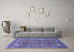 Machine Washable Persian Blue Traditional Rug in a Living Room, wshtr967blu