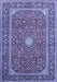 Machine Washable Persian Blue Traditional Rug, wshtr967blu