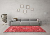 Machine Washable Persian Red Traditional Rug, wshtr968red