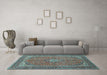 Machine Washable Persian Light Blue Traditional Rug in a Living Room, wshtr968lblu
