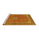 Sideview of Machine Washable Persian Yellow Traditional Rug, wshtr968yw