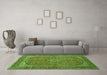 Machine Washable Persian Green Traditional Area Rugs in a Living Room,, wshtr968grn