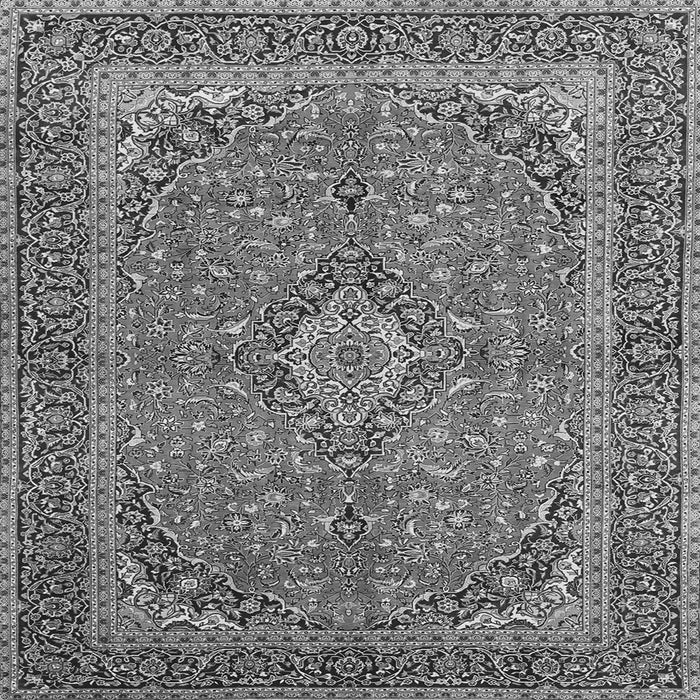 Round Machine Washable Persian Gray Traditional Rug, wshtr968gry