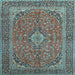 Square Machine Washable Persian Light Blue Traditional Rug, wshtr968lblu