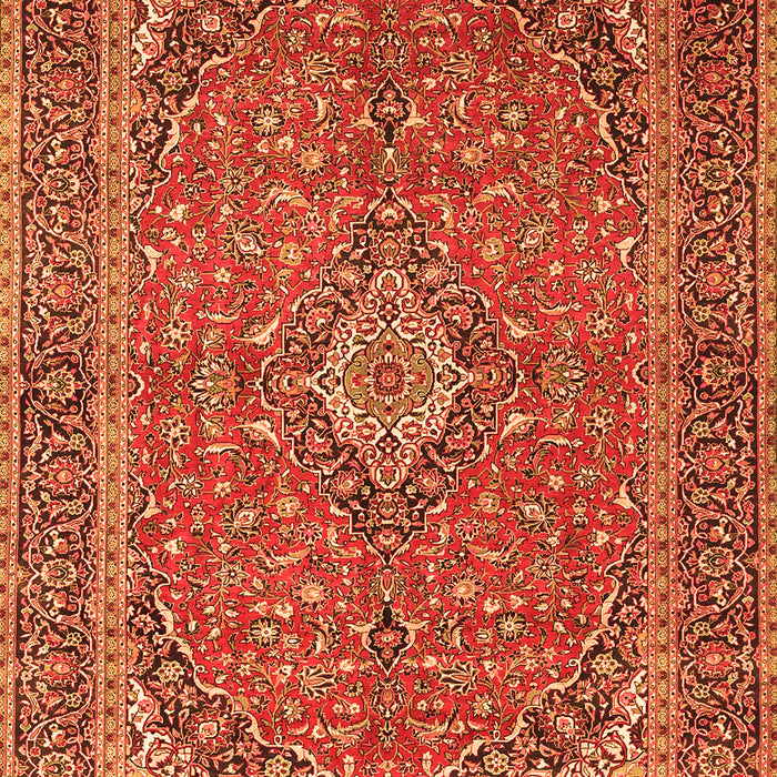 Serging Thickness of Machine Washable Persian Orange Traditional Area Rugs, wshtr968org