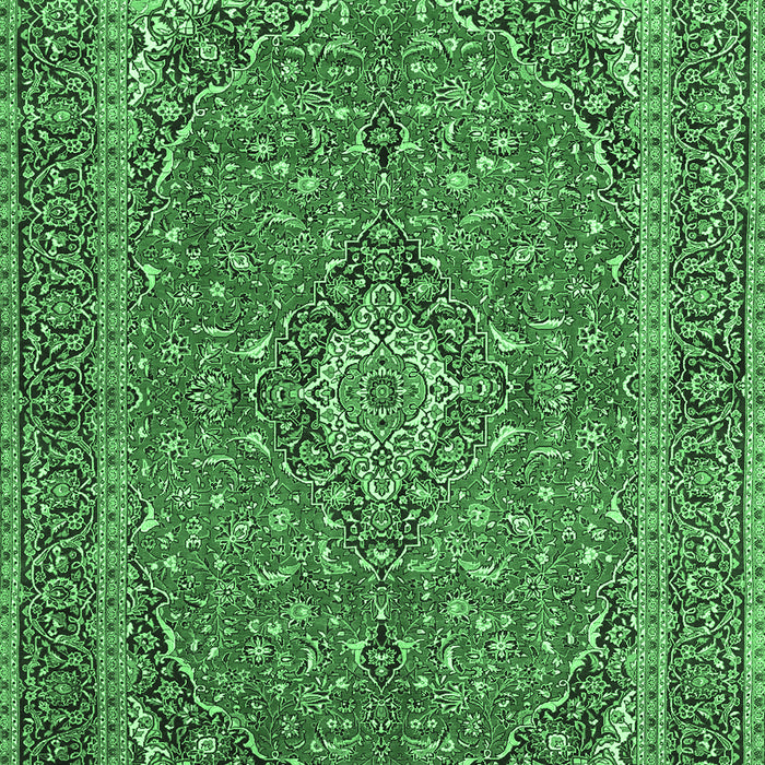 Machine Washable Persian Emerald Green Traditional Area Rugs, wshtr968emgrn