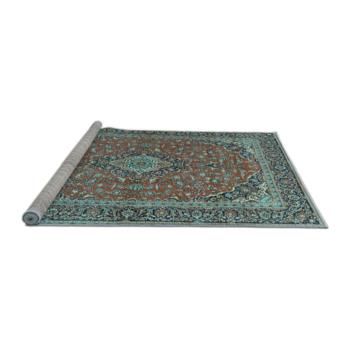 Sideview of Machine Washable Persian Light Blue Traditional Rug, wshtr968lblu