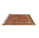 Sideview of Machine Washable Persian Brown Traditional Rug, wshtr968brn