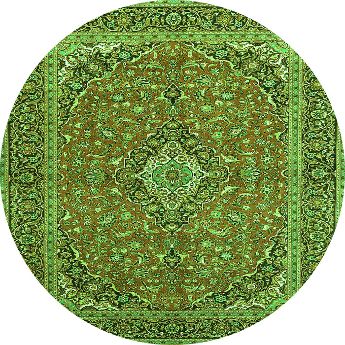 Square Persian Green Traditional Rug, tr968grn