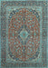 Machine Washable Persian Light Blue Traditional Rug, wshtr968lblu