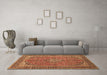 Machine Washable Persian Brown Traditional Rug in a Living Room,, wshtr968brn