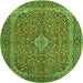 Machine Washable Persian Green Traditional Area Rugs, wshtr968grn