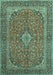 Machine Washable Persian Turquoise Traditional Area Rugs, wshtr968turq