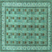 Square Persian Turquoise Traditional Rug, tr969turq