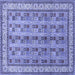 Square Persian Blue Traditional Rug, tr969blu