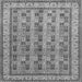 Round Machine Washable Persian Gray Traditional Rug, wshtr969gry