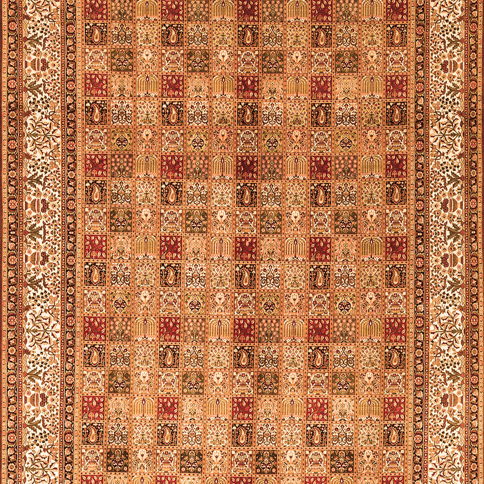 Serging Thickness of Machine Washable Persian Orange Traditional Area Rugs, wshtr969org