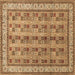 Square Machine Washable Persian Brown Traditional Rug, wshtr969brn