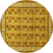Round Persian Yellow Traditional Rug, tr969yw