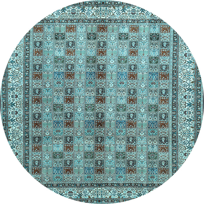 Round Persian Light Blue Traditional Rug, tr969lblu