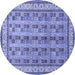Round Persian Blue Traditional Rug, tr969blu