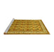 Sideview of Machine Washable Persian Yellow Traditional Rug, wshtr969yw