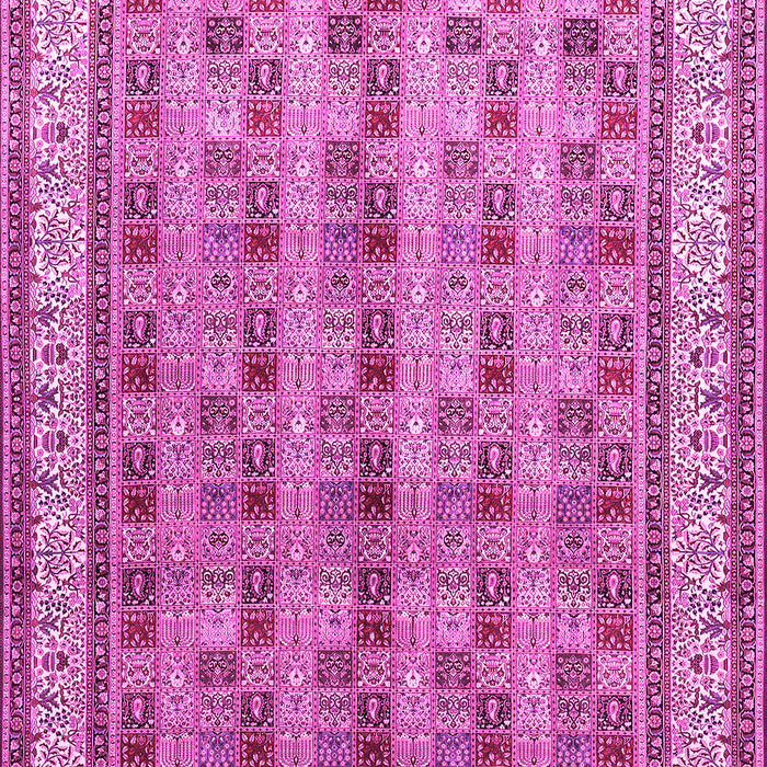 Machine Washable Persian Pink Traditional Rug, wshtr969pnk