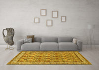 Machine Washable Persian Yellow Traditional Rug, wshtr969yw