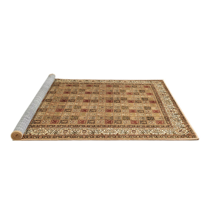 Sideview of Machine Washable Persian Brown Traditional Rug, wshtr969brn