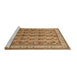 Sideview of Machine Washable Persian Brown Traditional Rug, wshtr969brn