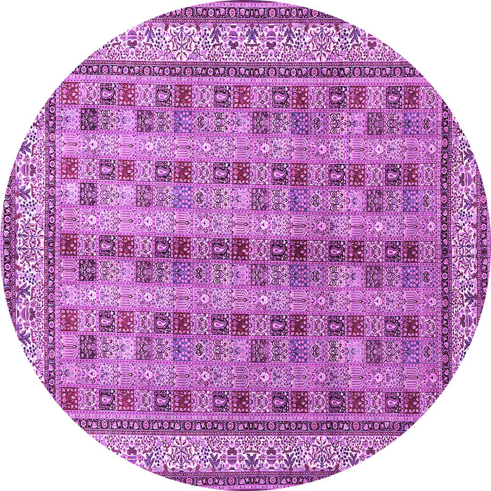 Round Persian Purple Traditional Rug, tr969pur