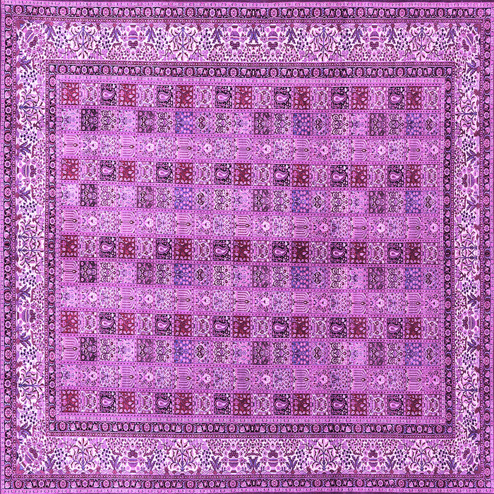Square Machine Washable Persian Purple Traditional Area Rugs, wshtr969pur