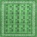 Square Machine Washable Persian Emerald Green Traditional Area Rugs, wshtr969emgrn