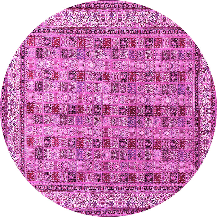 Round Persian Pink Traditional Rug, tr969pnk