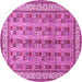 Round Persian Pink Traditional Rug, tr969pnk