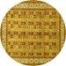 Round Machine Washable Persian Yellow Traditional Rug, wshtr969yw