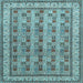 Square Machine Washable Persian Light Blue Traditional Rug, wshtr969lblu