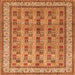 Round Machine Washable Persian Orange Traditional Area Rugs, wshtr969org