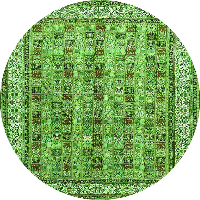 Square Persian Green Traditional Rug, tr969grn