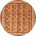 Square Persian Orange Traditional Rug, tr969org