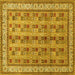 Square Machine Washable Persian Yellow Traditional Rug, wshtr969yw