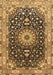 Machine Washable Medallion Brown Traditional Rug, wshtr96brn