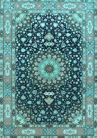 Medallion Light Blue Traditional Rug, tr96lblu